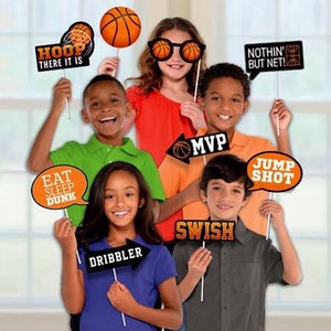 Basketball Nothin’ But Net Photo Props, Set of 14 Props, Basketball Party, Basketball Themed Party, Sports Party