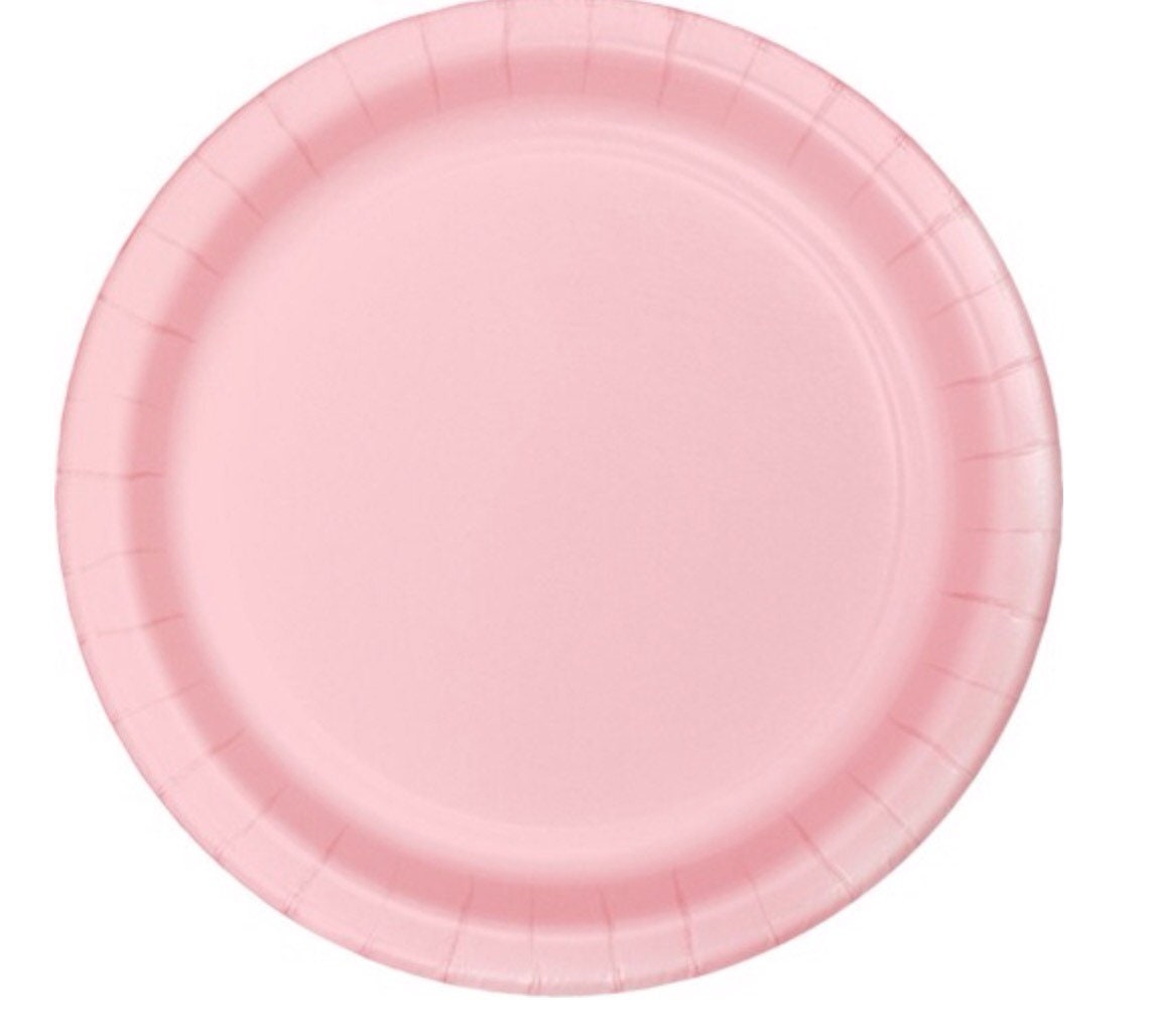 Pastel Pink Dinner Plates Gender Reveal Party Princess Etsy
