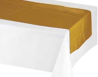 Metallic Gold Table Runner , 84”x14”, Elegant Gold Table Runner