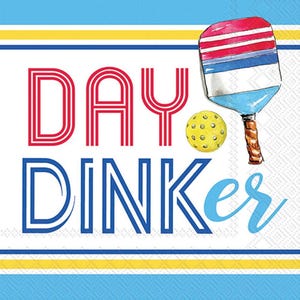 Pickleball Day Dinker Beverage Napkins, Set of 20, Pickleball Party Theme