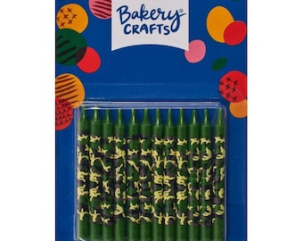 Camo Birthday Candle, Set of 12, Camo Candle, Army Party, Hunting Party