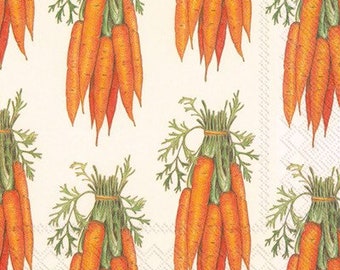 Carrot Luncheon Napkins, Easter Napkins, Bunny Birthday Party, Bunny Baby Shower, Set of 20