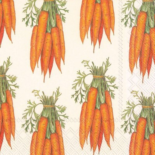 Carrot Luncheon Napkins, Easter Napkins, Bunny Birthday Party, Bunny Baby Shower, Set of 20