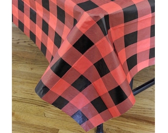 Buffalo Plaid Table Cover 54 x 108 inches, Lumberjack Party, Table cloth
