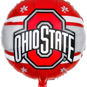 Ohio State Buckeyes Brutus Balloon, 18&quot; Foil Balloon, Football Party, Football Themed Party, Sports Party