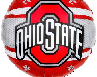 Ohio State Buckeyes Brutus Balloon, 18" Foil Balloon, Football Party, Football Themed Party, Sports Party