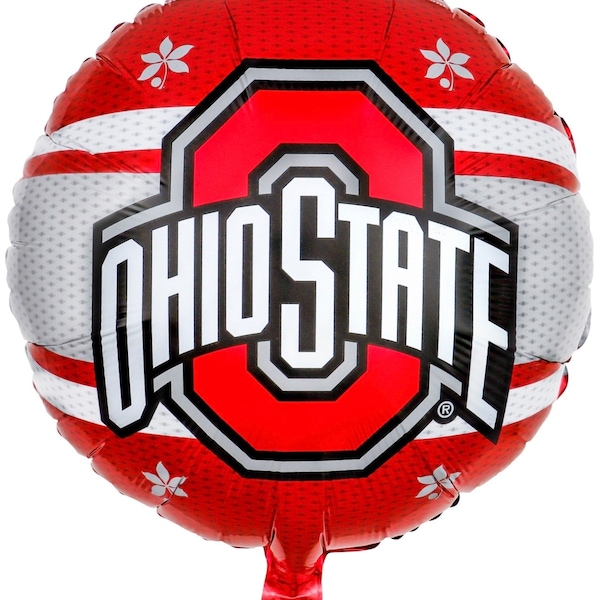 Ohio State Buckeyes Brutus Balloon, 18" Foil Balloon, Football Party, Football Themed Party, Sports Party