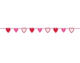 Hearts Banner, 6.45 feet long, Valentine Party Decor