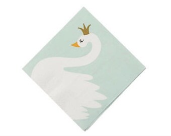 CLOSEOUT!! 50% OFF Sweet Swan Beverage Napkins, Set of 16