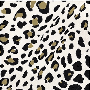 Leopard Print Luncheon Napkins, Set of 16, Jungle Baby Shower, Jungle Birthday, Cheetah Print Napkins