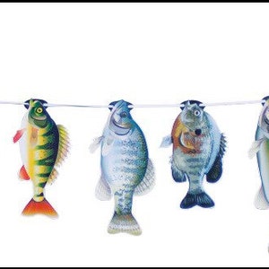 Fish Banner, Large 10 to 16 Fish, Adjustable Banner 4 feet to 7 feet length, String of Fish Banner image 2