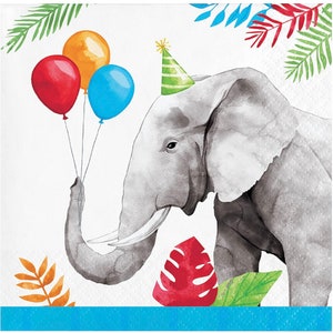 Party Animals Beverage Napkins, 16 ct , 5” Safari Birthday Party