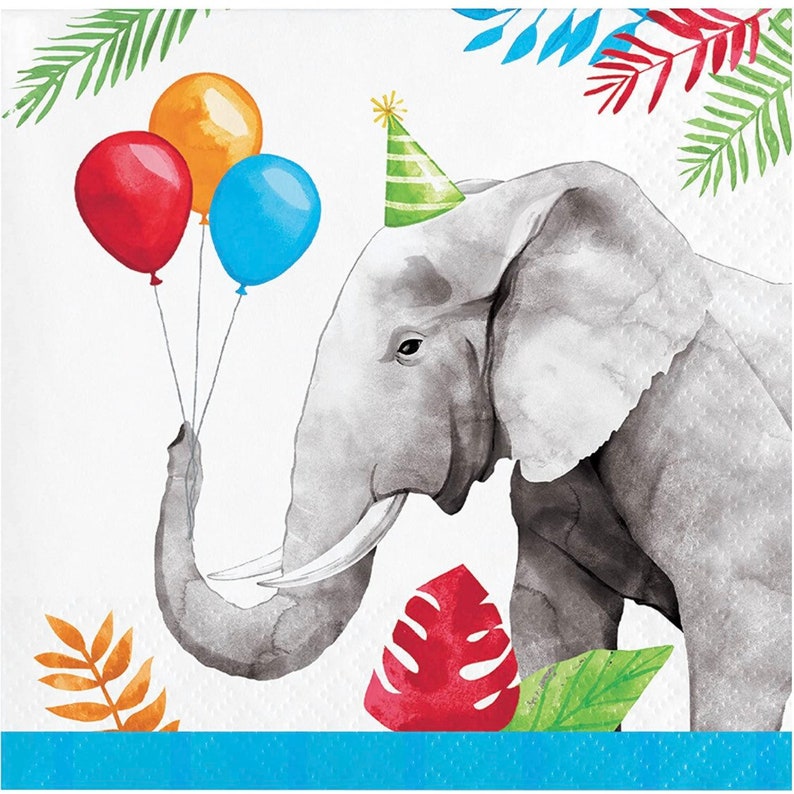 Party Animals Beverage Napkins 16 ct 5 Safari Birthday Party