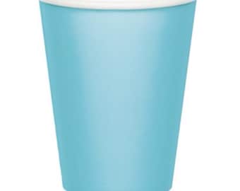 Set of 24 Pastel Blue Party Cups, 9 oz. , Gender Reveal, It's A Boy, Birthday Party Cups
