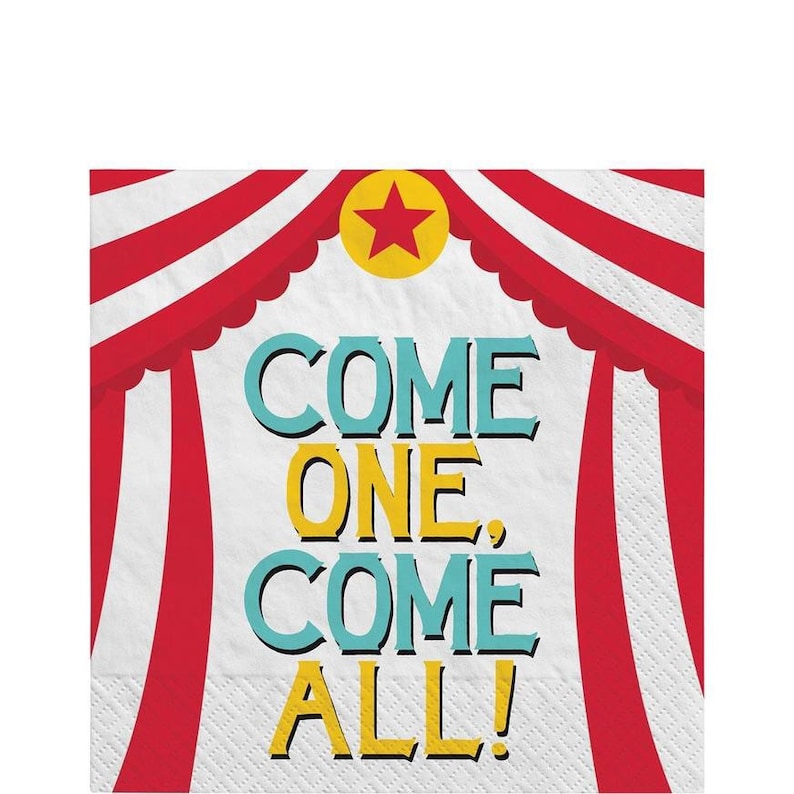 Circus Carnival Luncheon Napkins Set of 16 Circus Party