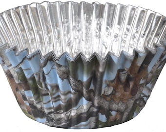 Blue Camo Foil Cupcake Liners, Set of 36, Camouflage Cupcakes, Gender Reveal, Camo Birthday, Hunting Party