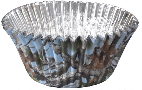 Blue Camo Foil Cupcake Liners, Set of 36, Camouflage Cupcakes