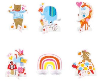 CLOSEOUT!! 50% OFF Zoo Baby Animals Table Centerpiece Decor, Set of 6, Jungle Party, Safari Party, Zoo Animal Birthday, Zoo Baby Shower