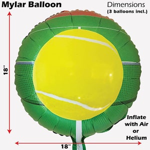 Tennis Foil 18” Balloon, Tennis Party, Tennis Birthday, Tennis Plates, Tennis Theme Birthday
