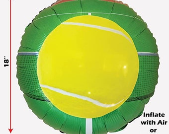 Tennis Foil 18” Balloon, Tennis Party, Tennis Birthday, Tennis Plates, Tennis Theme Birthday
