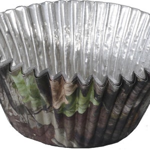 Camo Foil Cupcake Liners, Set of 36, Camouflage Cupcakes, Retirement Party, Deer Birthday, Hunting Party