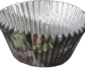 Camo Foil Cupcake Liners, Set of 36, Camouflage Cupcakes, Retirement Party, Deer Birthday, Hunting Party