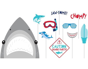 Shark Photo Props, Shark Party, Shark Birthday