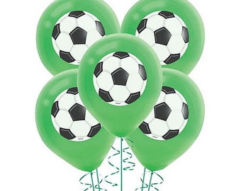 Soccer Ball Latex Balloons, Set of 5, Soccer Party, Soccer Themed Party, Sports Party