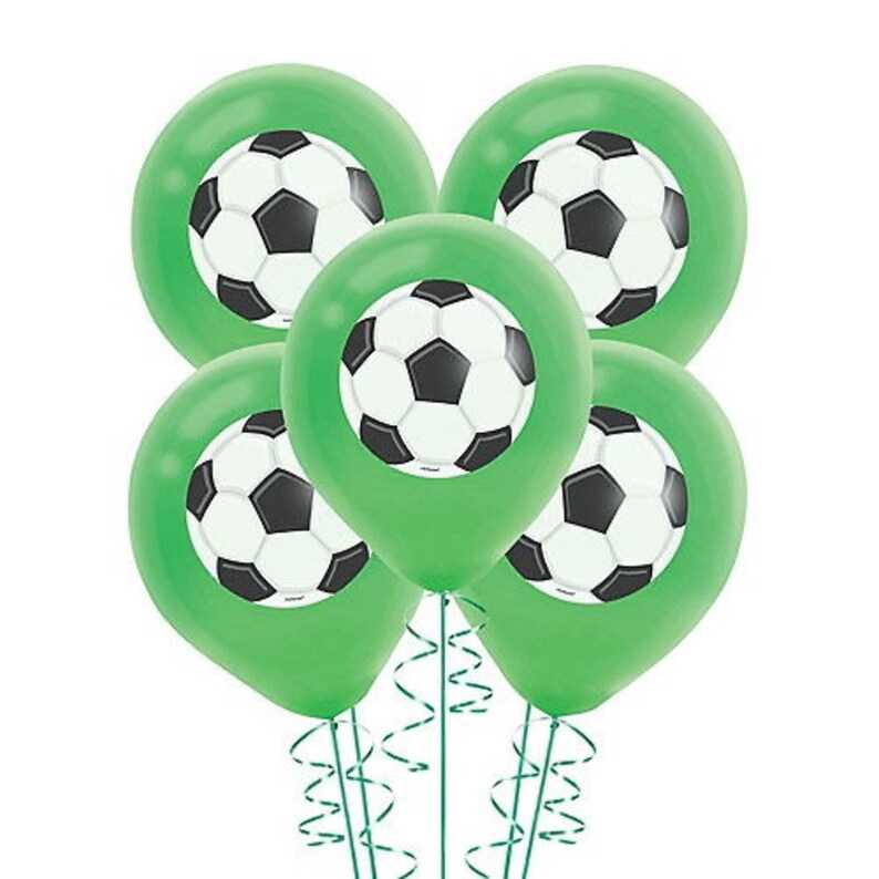 Soccer Ball Latex Balloons, Set of 5, Soccer Party, Soccer Themed Party, Sports Party image 1