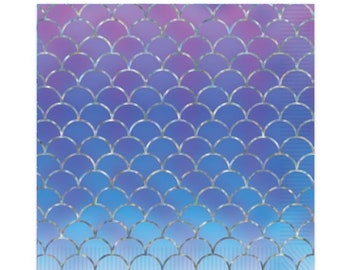 Mermaid Scales Luncheon 6.5" Napkins, Set of 16 Napkins , Ocean Tableware, Mermaid Party Plates