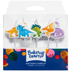 Dinosaur Birthday Candles, Set of 6, Dinosaur Party