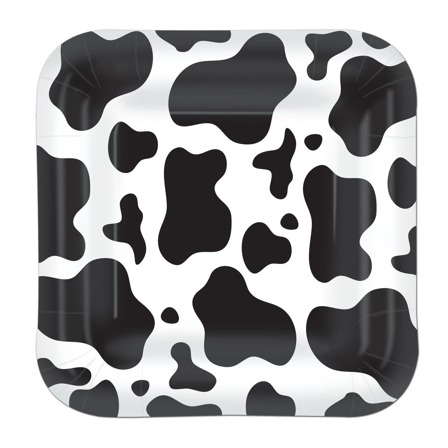 Cow Print 9 Square Dinner Plates Set of 8 Cowboy Cowgirl Party