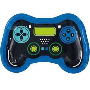 Video Game 9.25” Paper Plates, Controller-shaped Plates, Set of 8, Gamers Birthday, Video Game Birthday