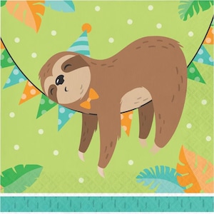Sloth Party Luncheon Napkins, Set of 16, Sloth Birthday