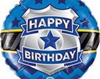Police Badge 18" Balloon, Policeman  Balloon, Boy Baby Shower, Police Theme Birthday Party