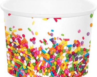 Sprinkles on Top Ice Cream or Donut Party Treat Cups, Sprinkles Birthday, Set of 6 cups