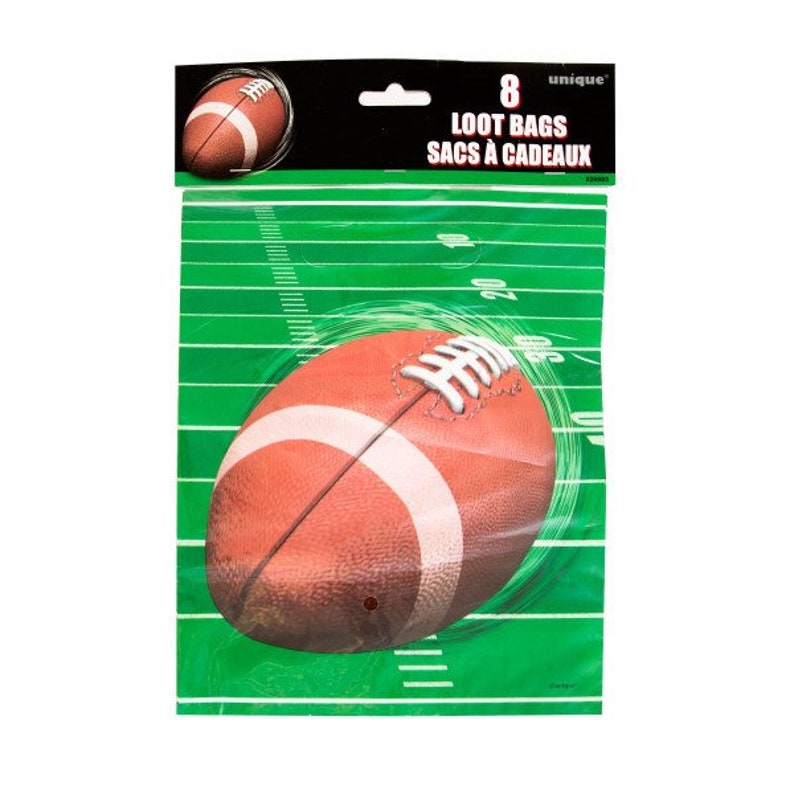 Football Plastic Treat Bags Set of 8 Bags Etsy