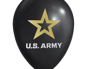 U.S. Army 12” Latex Balloons, Set of 10, Military Party, Military Retirement, Army Theme Birthday Party