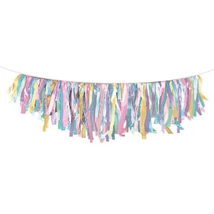 Pastel Tissue Fringe Garland, 6 feet long,