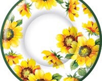 Sunflower Paper Dessert Plate, Set of 8 -8” plates, Summer Party, Colorful Sunflowers