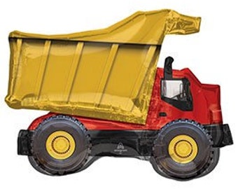 32" Jumbo Dump Truck Balloon, Gender Reveal, Boy Baby Shower, Construction Theme Birthday Party, Tractor Party