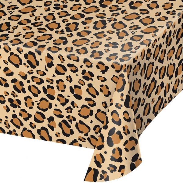 Leopard Print Table Cover, 54” x 108”, Jungle Baby Shower, Jungle Birthday, Safari Party