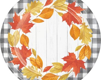 Watercolor Pumpkin Fall 9 Dinner Plates, Harvest Plates, Fall Party ...