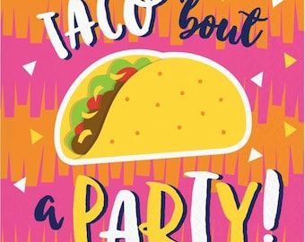 Fiesta Fun Beverage Napkins - Taco Party 16 Count, Taco Party, Taco Theme,