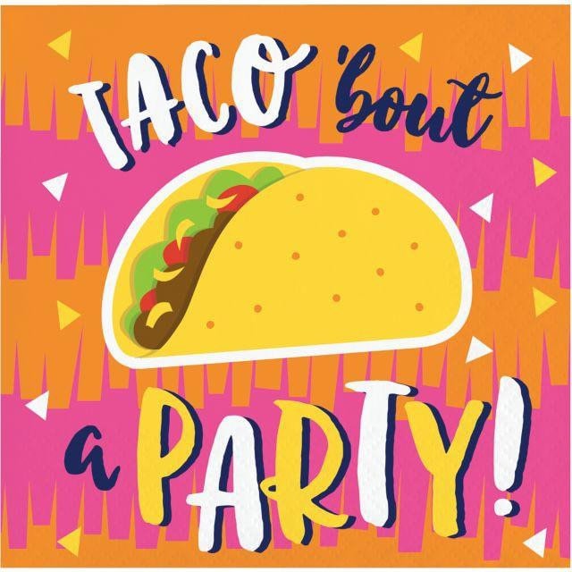 Fiesta Fun Beverage Napkins Taco Party 16 Count Taco Party Taco Theme