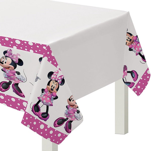 Minnie Mouse TableCover, 54” x 96”, Minnie Mouse Birthday, Minnie Mouse Baby Shower