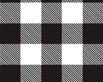 Buffalo Plaid Black and White Tissue Paper, Set of 12 20”x30” sheets, Lumberjack Party