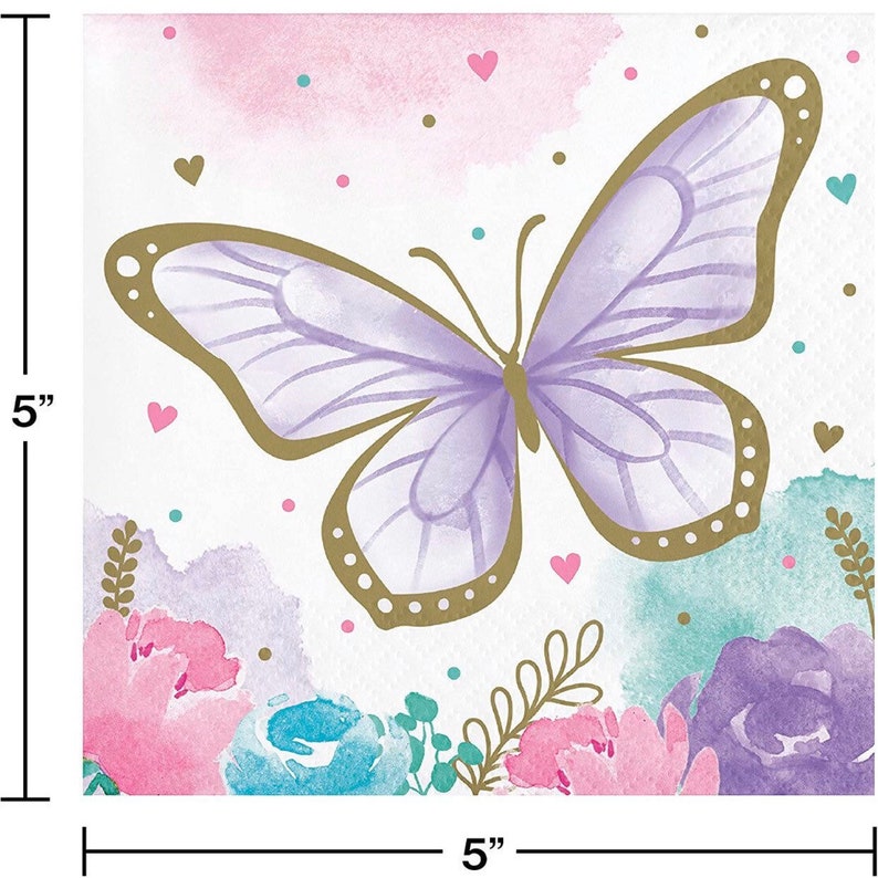 TackyNutPartyStore Butterfly Beverage Napkins - Thumbnail 2