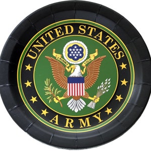 U.S. Army Dinner Plates, Set of 8, Military Party, Military Retirement, Army Theme Birthday Party