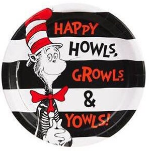 Halloween Cat in the Hat Dinner Plates, Set of 8, Dr. Seuss Halloween Party